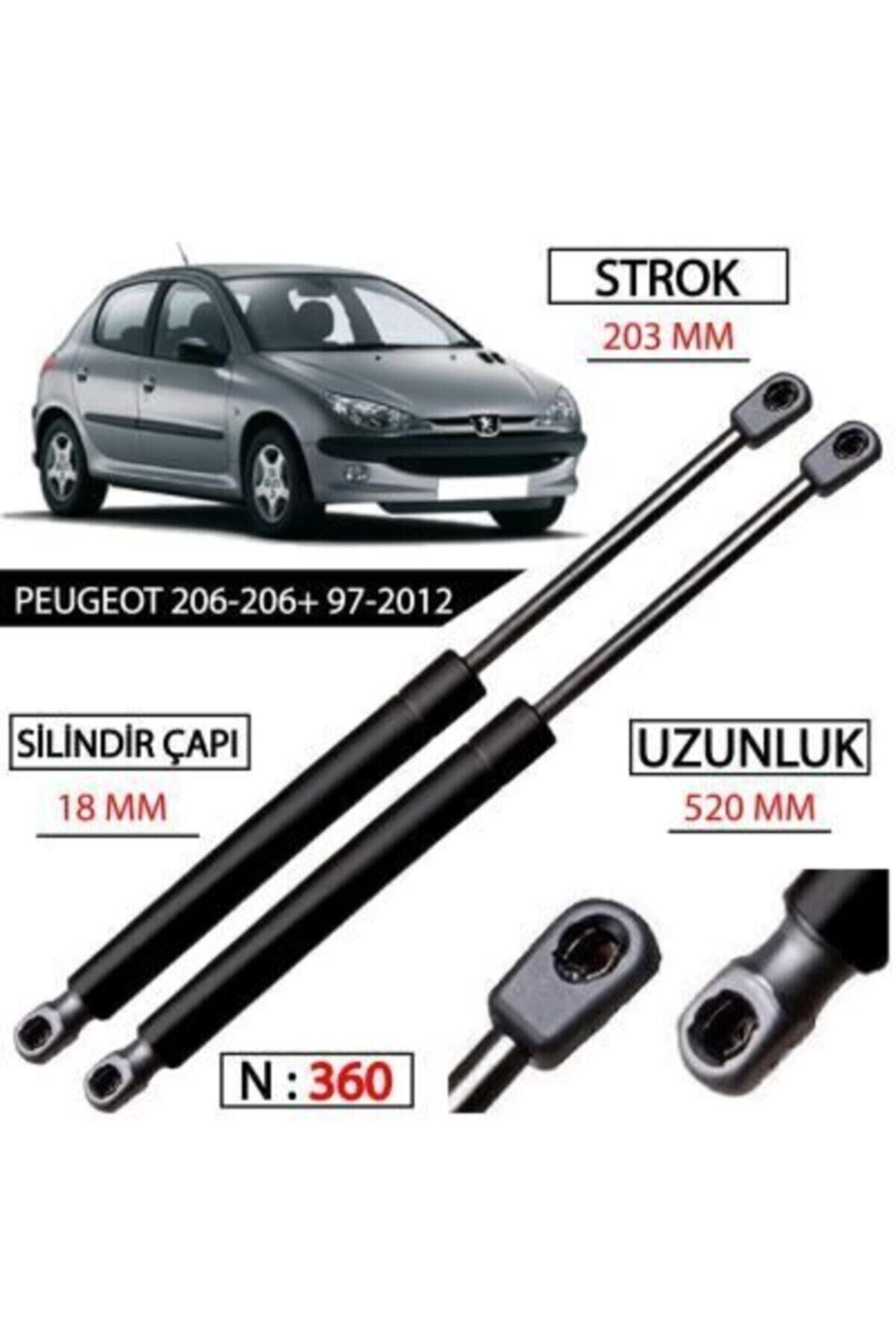 Peugeot 206 Hatchback Bagaj Amortisörü Takimi Yan Sanayi 8731e6