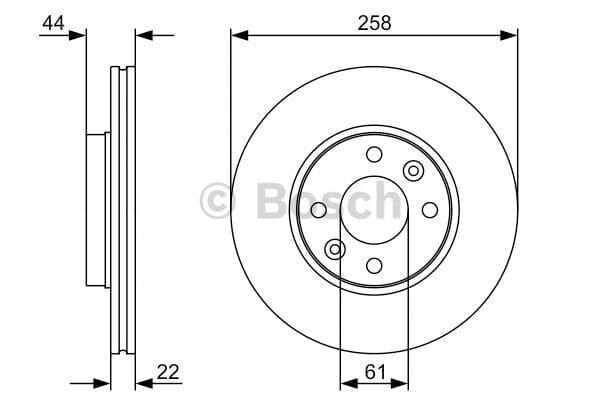 BOSCH 0986479S90 Fren Diski Ön Zoe 12- Kangoo II 08- Captur 13- / Dokker 12- Lodgy 12- / Cıtan W415 12- Havalı 258Mm