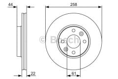 BOSCH 0986479S90 Fren Diski Ön Zoe 12- Kangoo II 08- Captur 13- / Dokker 12- Lodgy 12- / Cıtan W415 12- Havalı 258Mm