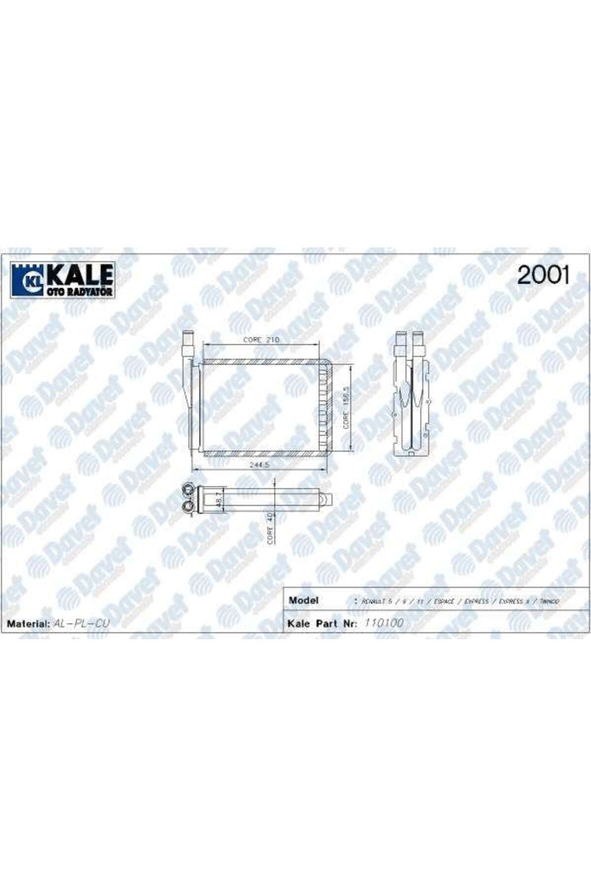 KALORIFER RADYATORU 110100 2 SIRA CU+PL BAKIR BORULU R9 R11 ALIMINYUM