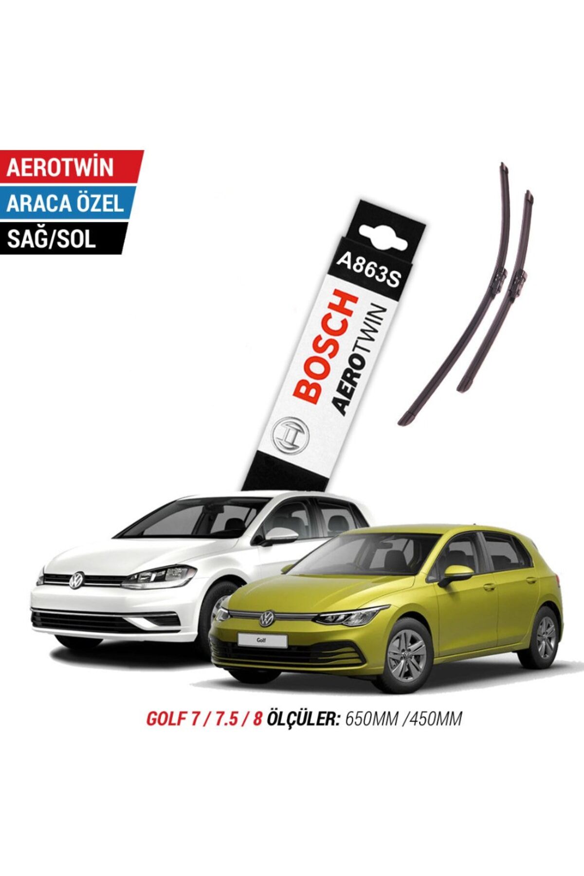 Vw Golf 7 / 7.5 / 8 Silecek 2012-2022 Aerotwin A863s