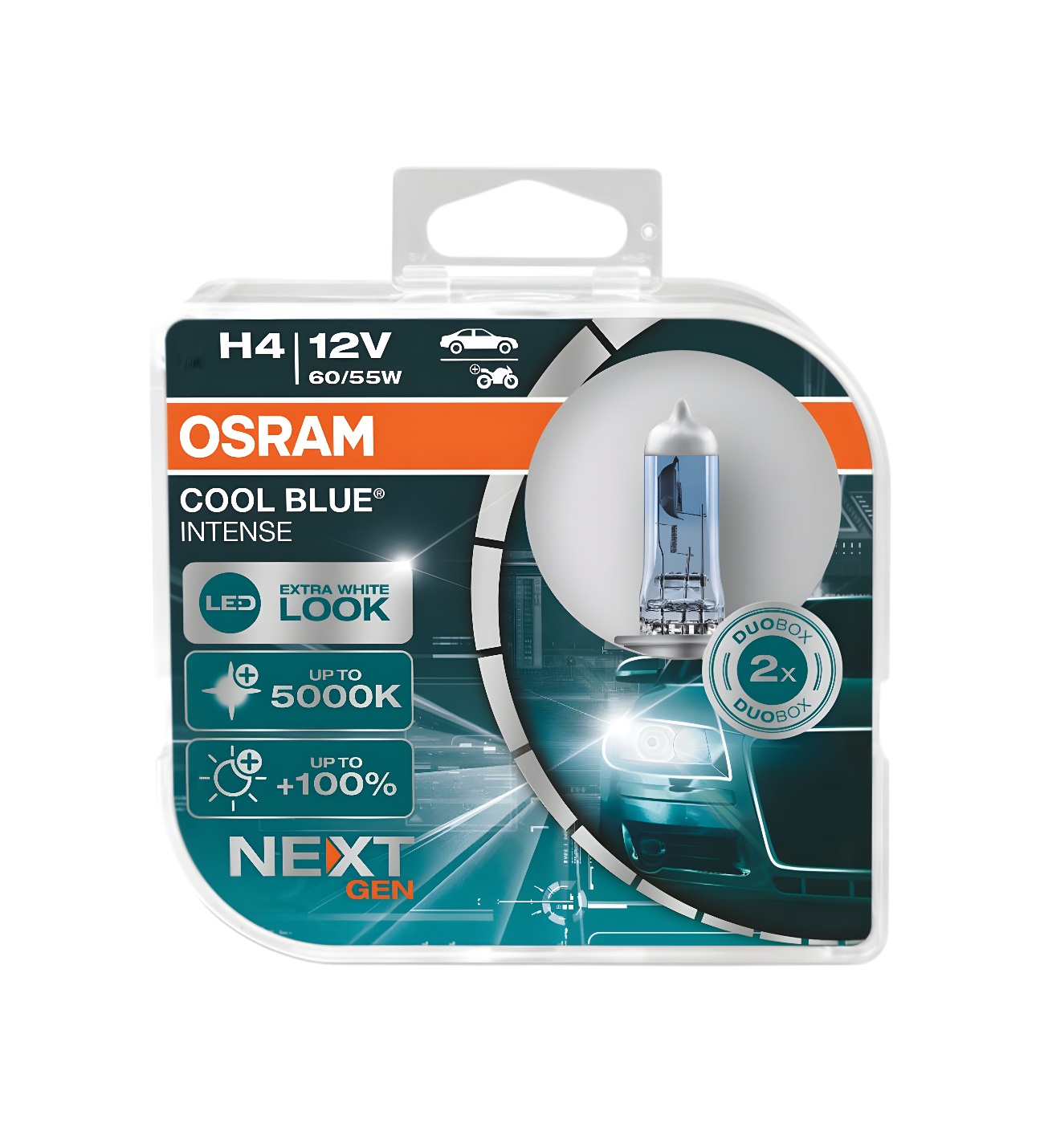 12V H4 AMPUL 60/55W 5000K COOL BLUE INTENSE (BEYAZ IŞIK) (2 AD)
