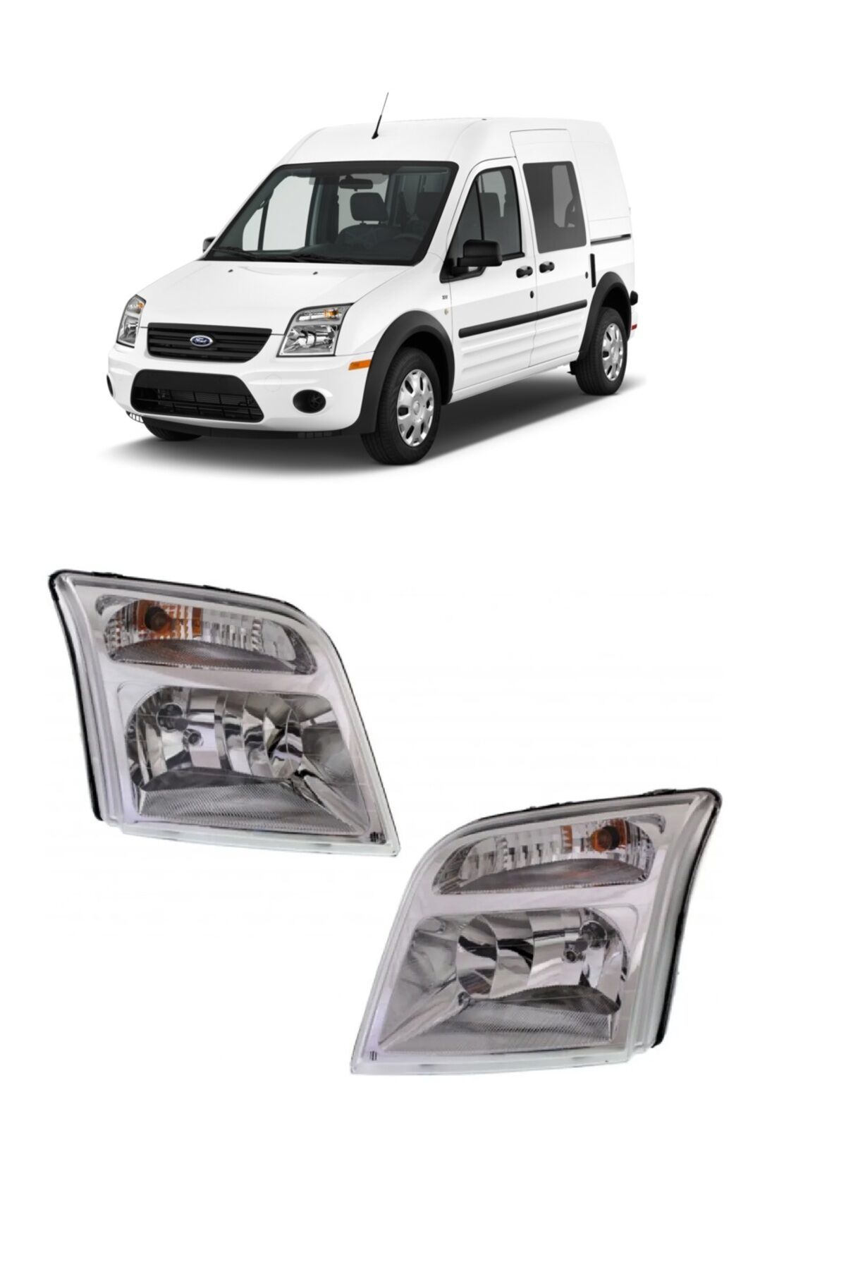 Ford Connect Sağ + Sol Ön Far Takımı Motorlu 2002-2013