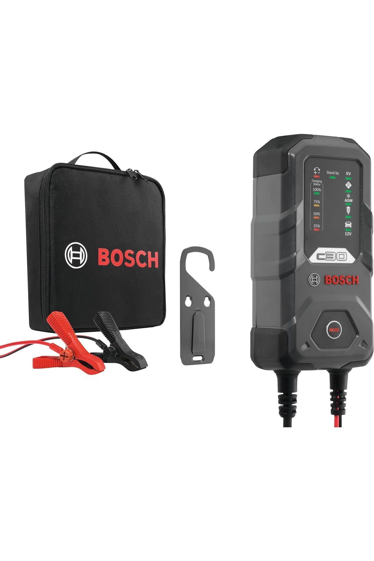 C30 3,8 Amp Damlama Fonksiyonlu Araç Akü Şarj Cihazı 6V / 12V Kurşun-Asit AGM ve Açık VRLA Aküler