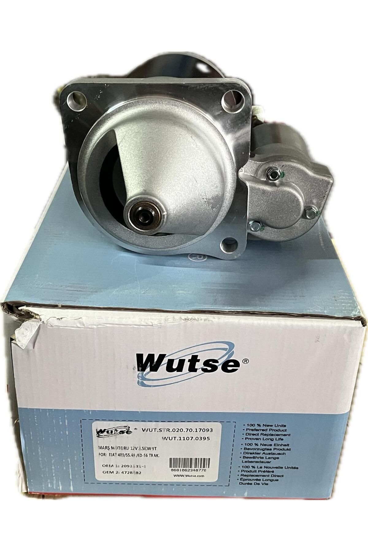 STR17093 Marş Motoru 9 Diş 12 Volt Fiat Traktör Güçlendirilmiş Tip 480-640-55-56-60-56-70-56