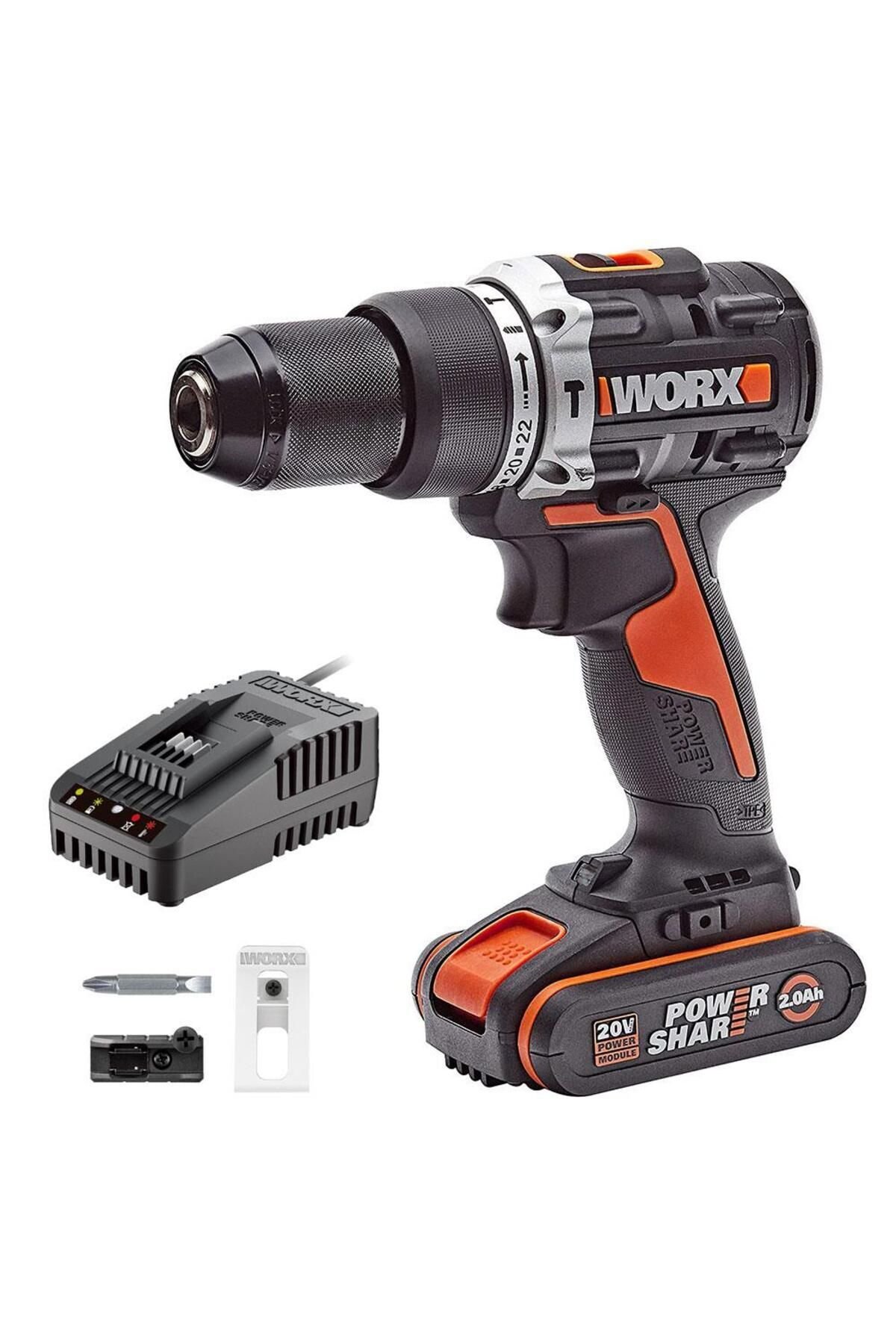 Worx Wx352.9 20volt/2.0ah Li-ion Kömürsüz Profesyonel Şarjlı Darbeli Matkap
