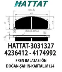 TOFAŞ DOĞAN ŞAHİN KARTAL ÖN FREN BALATASI 4236412 4174992 *NS*