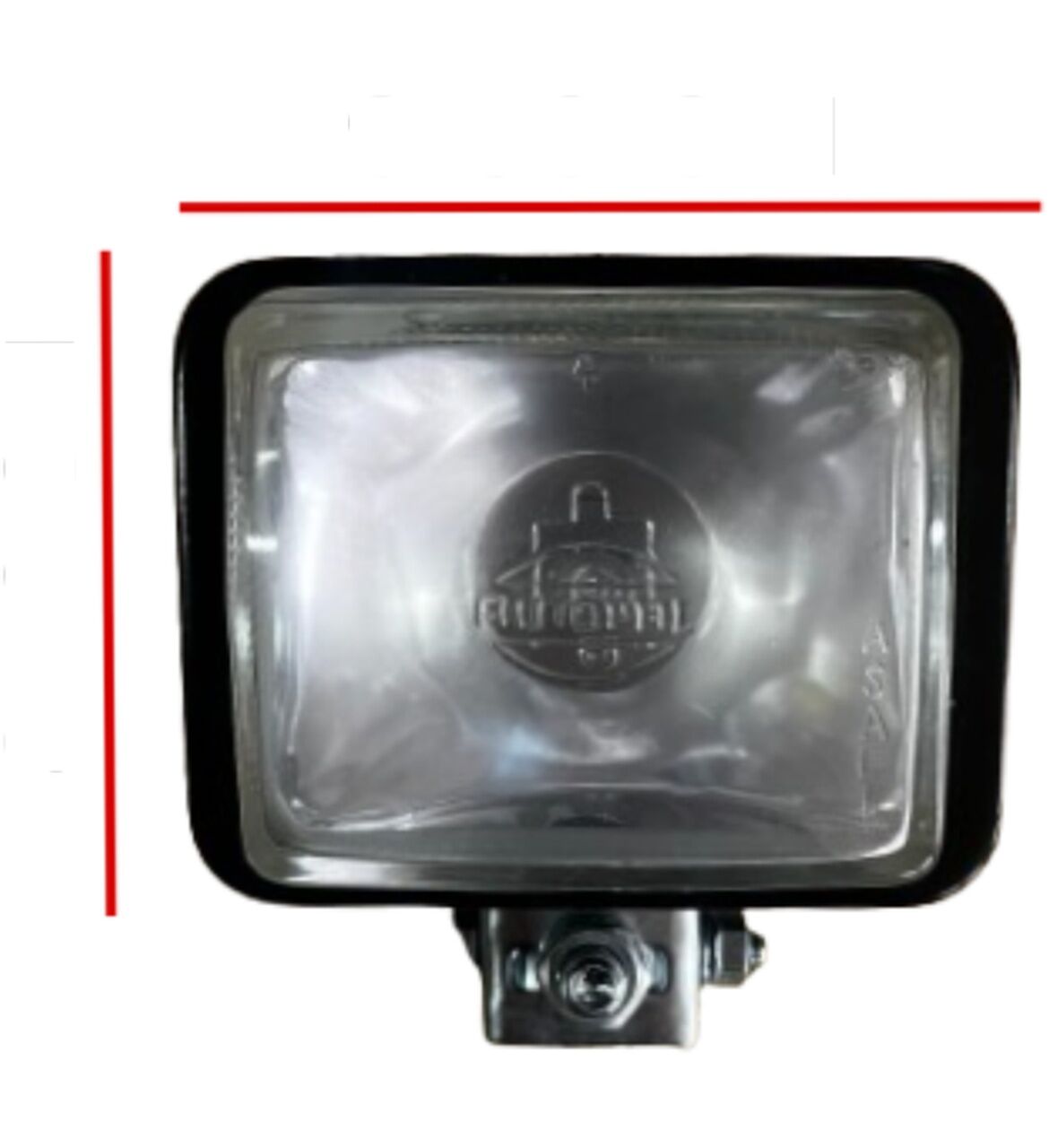 Sis Lambası Mini Kare Düz Cam Siyah Ampullü