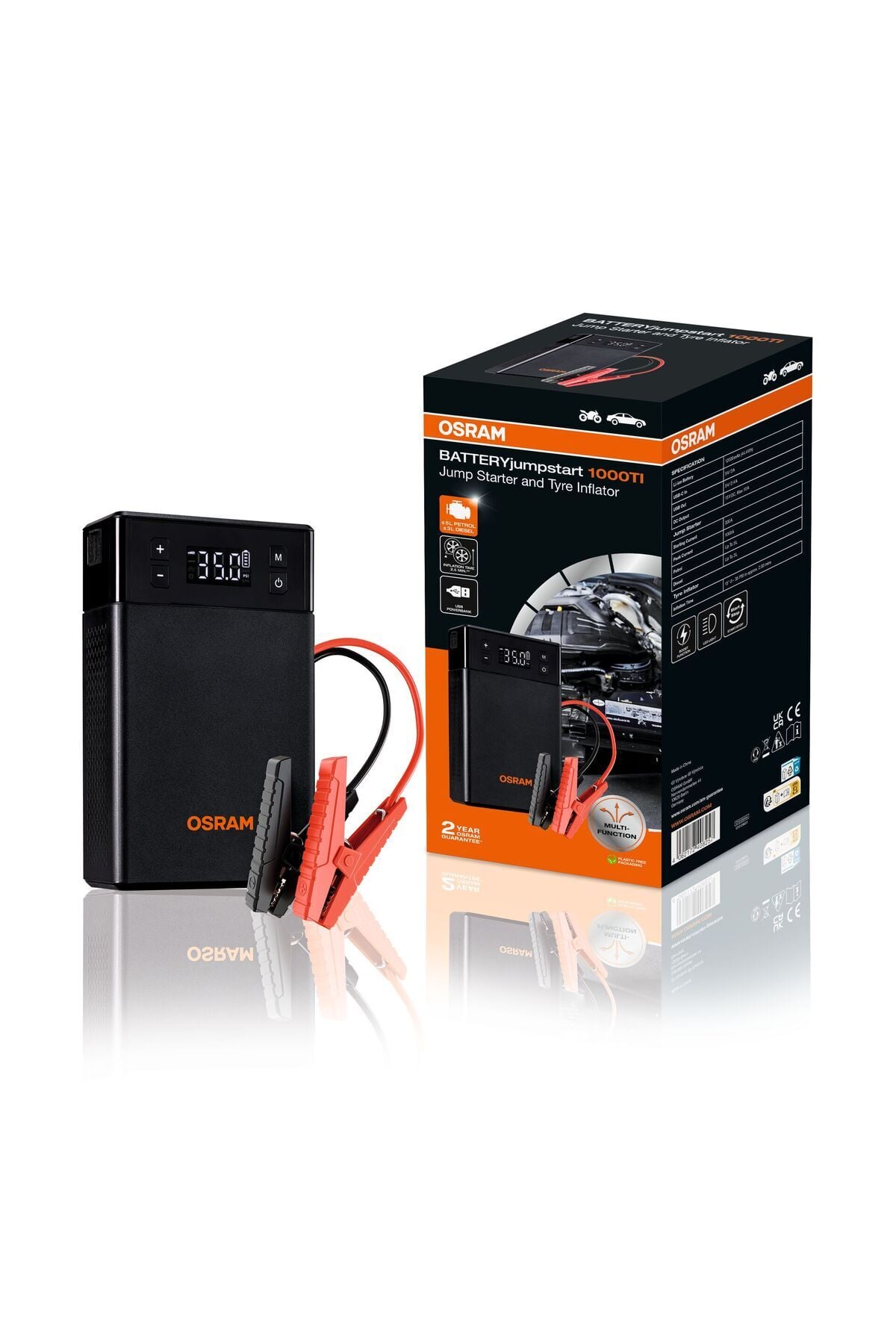 BATTERYjumpstart 1000TI OJS020TI Akü Takviye ve Lastik Şişirme Kompresörü (1 Ad.)