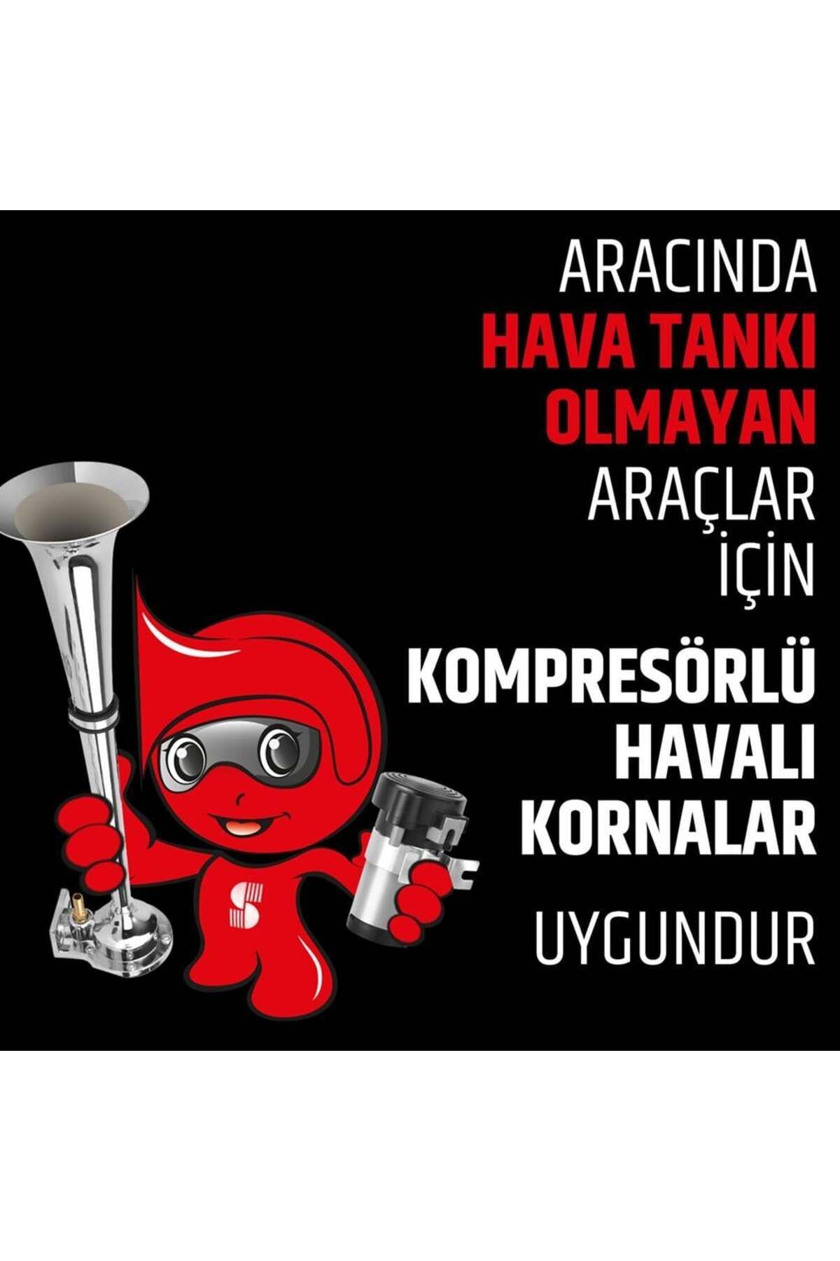 Seger Kompresörlü Havalı Korna Melodili 12v