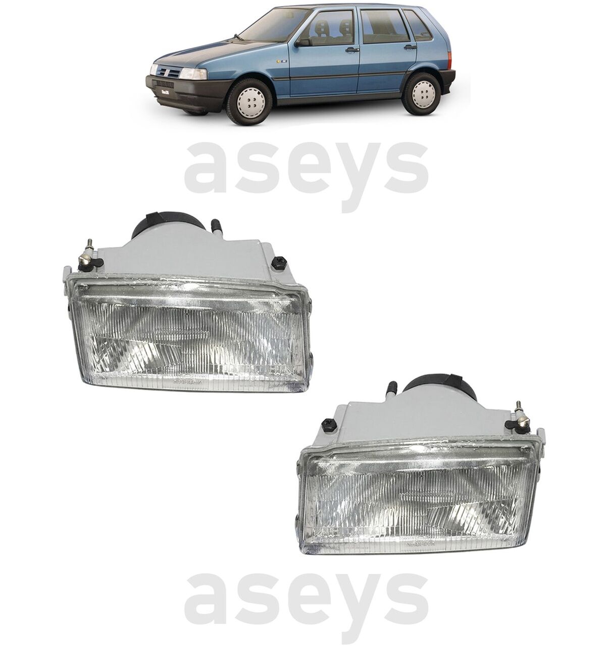 Fiat Uno Ön Sağ Ve Sol Far Ikili Takım Halinde Uno Far 2 Adet Ampullü