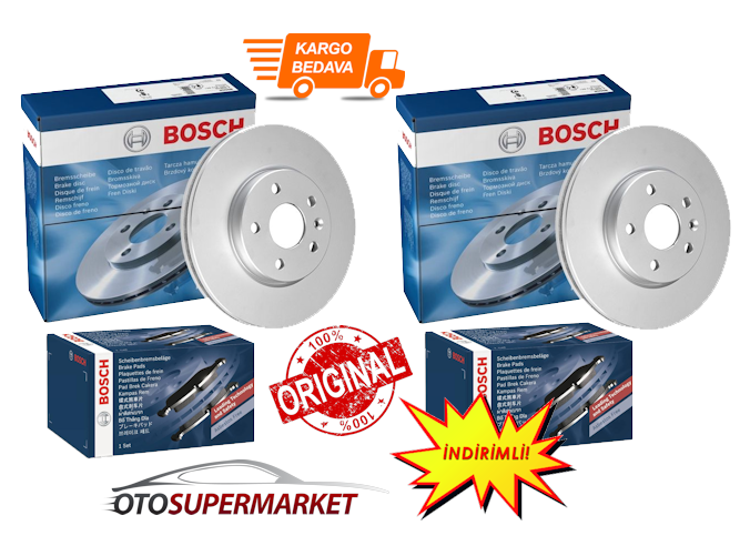 Toyota Auris Ön Arka Fren Disk ve Balata Seti 2013-2018 Bosch