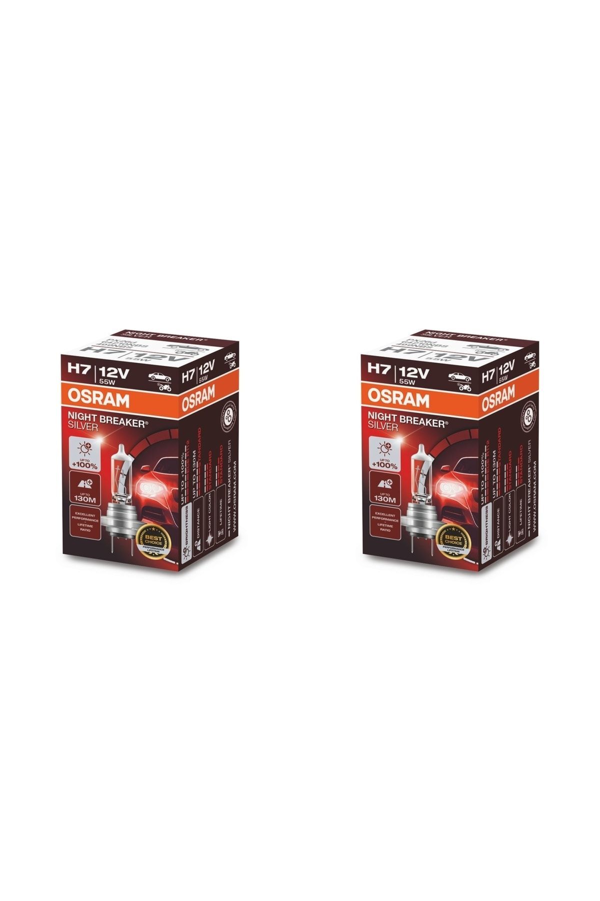 Night Breaker Silver H7 %100 Fazla Işık (2 ADET) (YASAL HALOJEN)
