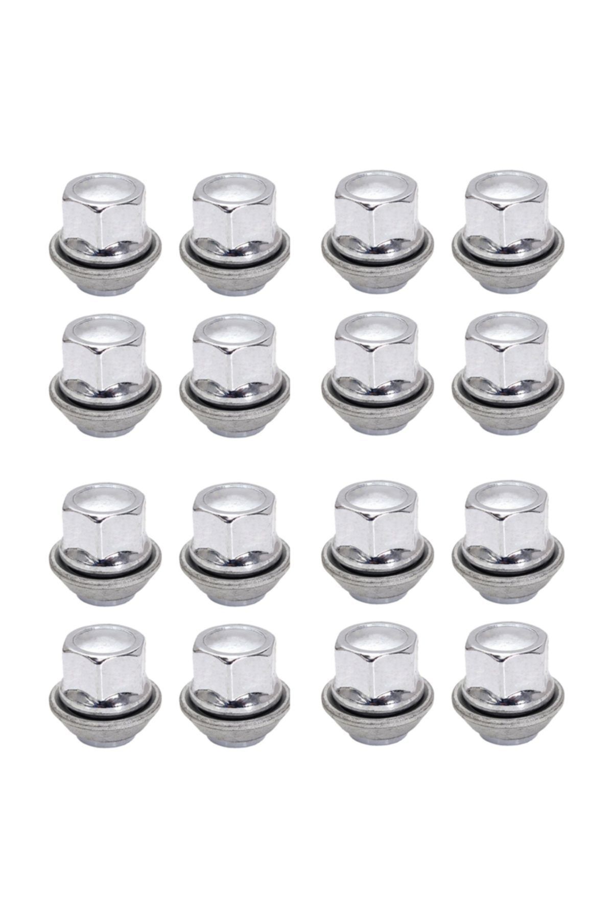 OEM Fiesta Oto Bijon Somunu Krom Yüksüklü 16 Adet 19mm Om