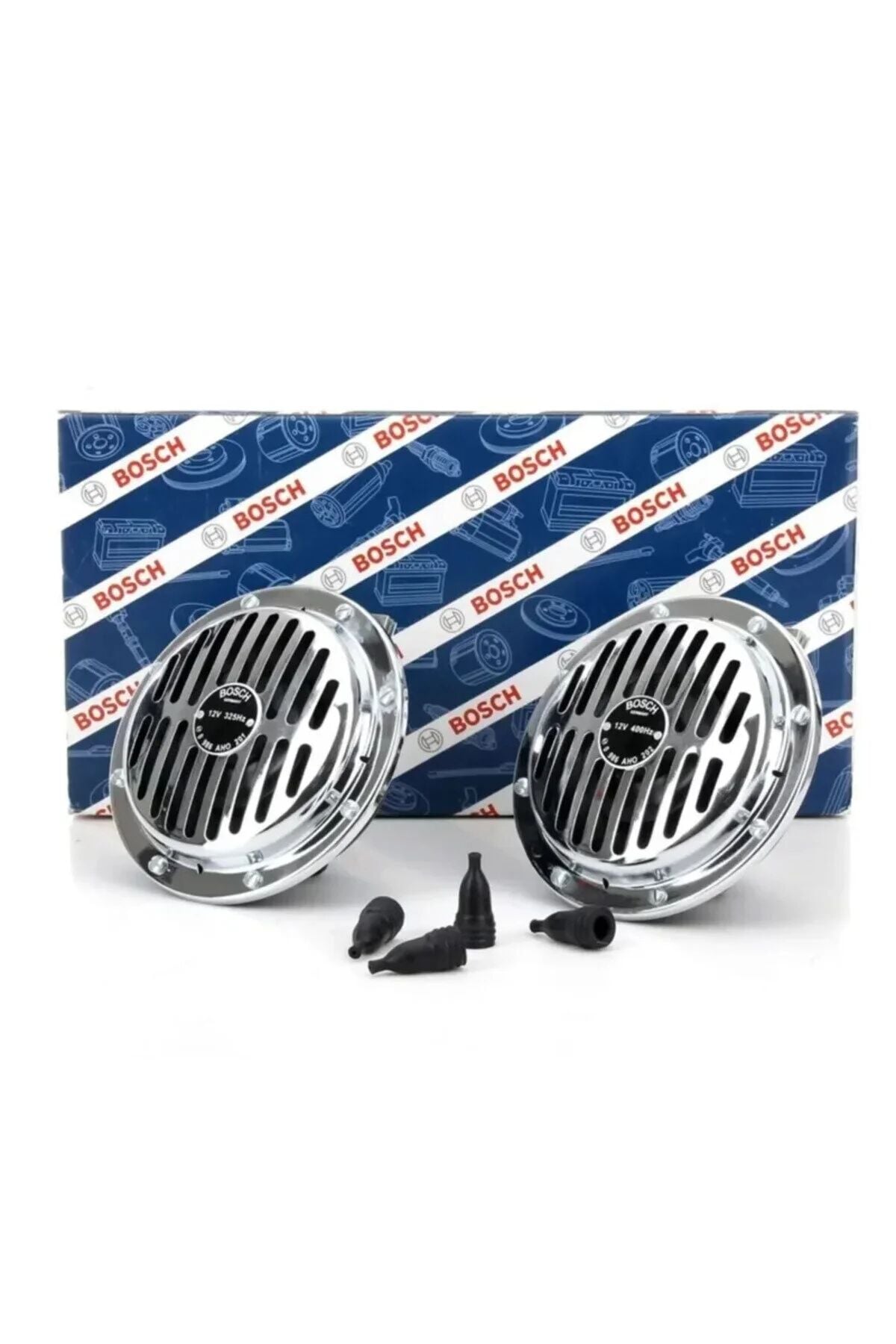 Yüksek Ses Süperton Büyük Kafa Nikelaj Korna 12v 325/400 Hz 110 Db