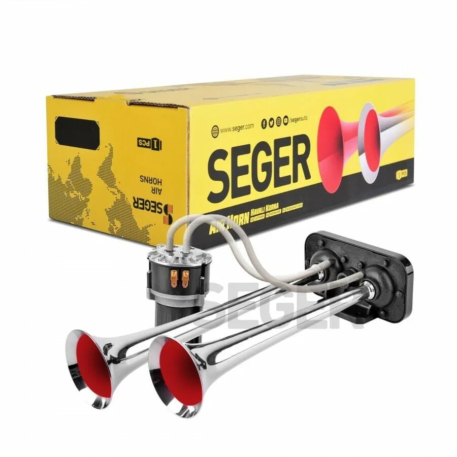 Seger 85kh Fala Fala Kompresörlü Korna 24volt Krom Borulu Melodili
