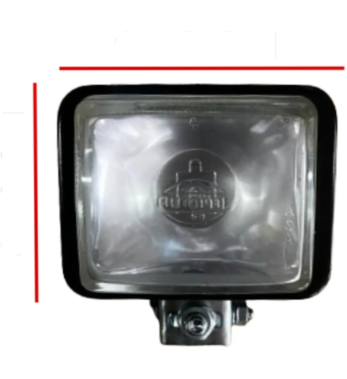Sis Lambası Mini Kare Düz Cam Siyah Ampullü