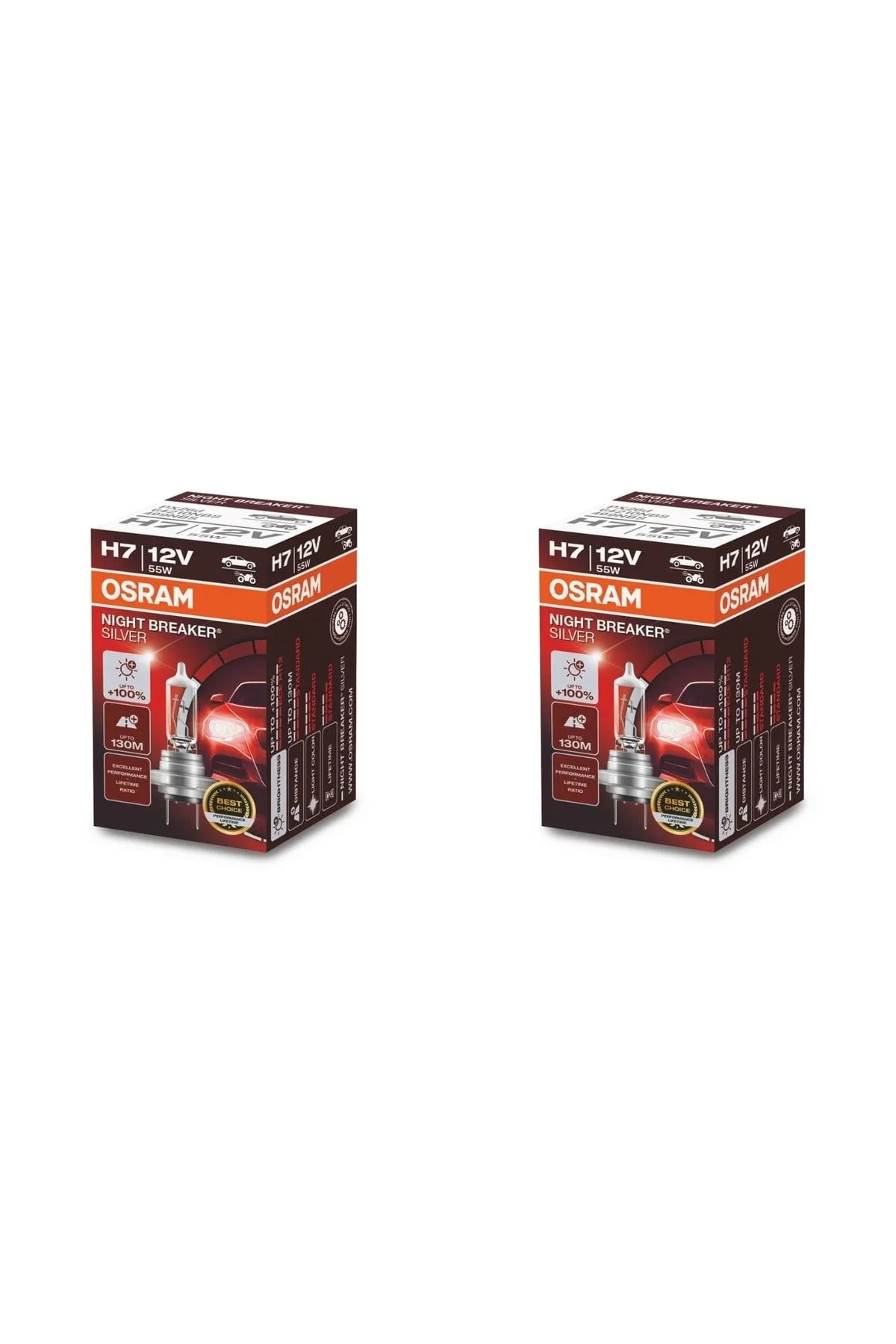 Night Breaker Silver H7 %100 Fazla Işık (2 ADET) (YASAL HALOJEN)