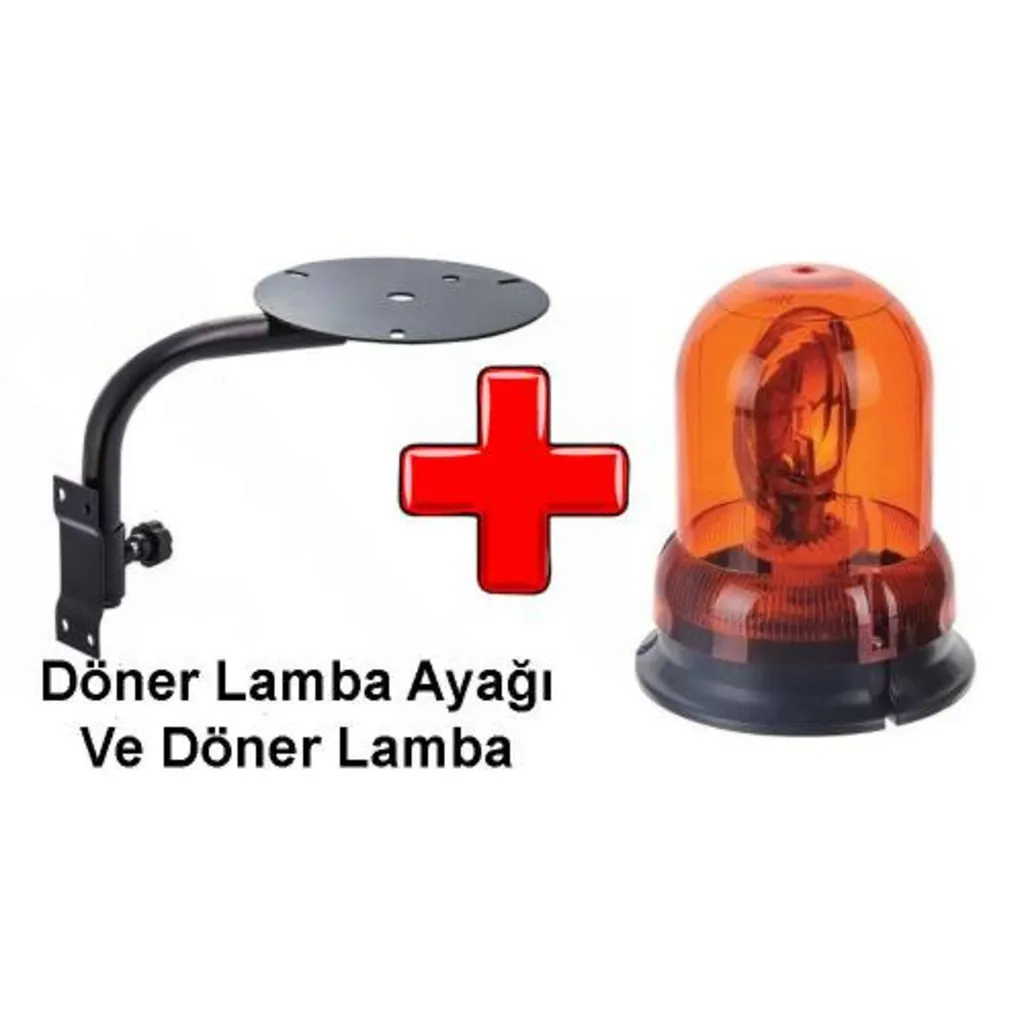 Döner (Tepe) Lamba 12V +Mafsallı Döner Lamba Ayağı Set