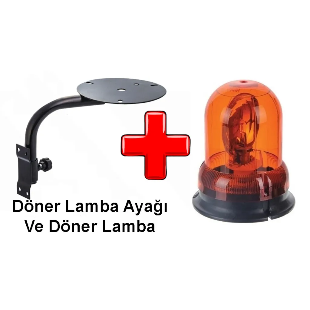 Döner (Tepe) Lamba 12V Ve Mafsallı Döner Lamba Ayağı Set